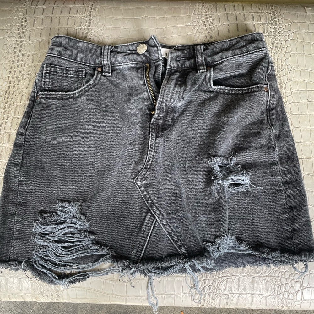 Pacsun black distressed mini skirt